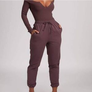Meshki Sylvia Loopback Mauve joggers